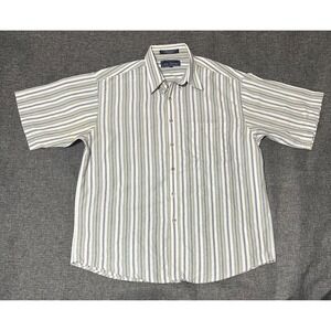 John Ashford Men's L Striped Short Sleeve Shirt